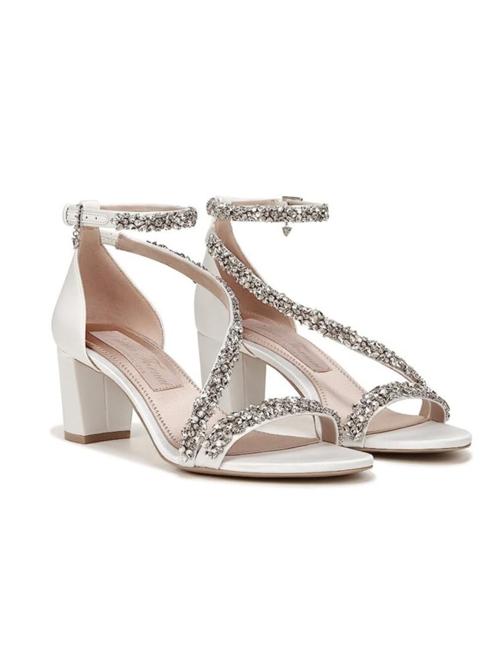 Pnina Tornai for Naturalizer Women Ahava Heel US 6.5 White Crystal Open Toe NIB
